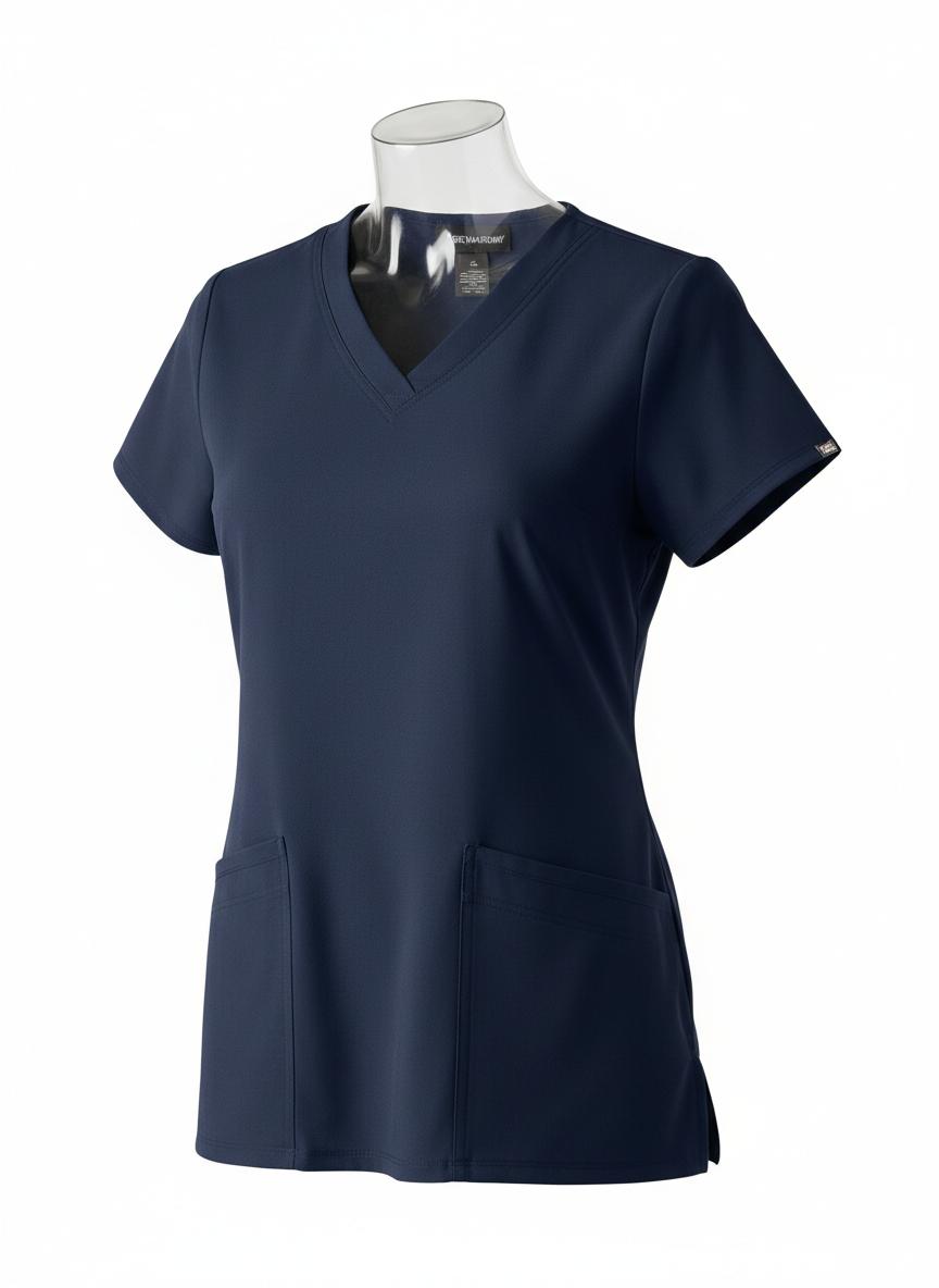 Four-Stretch Scrub Top - Navy